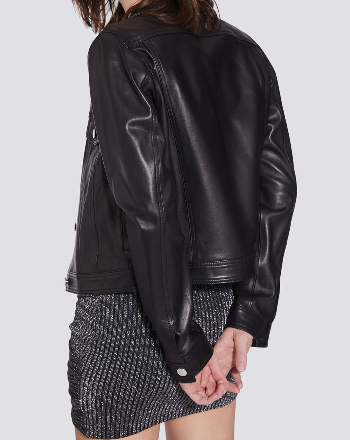 JUSTE LEATHER TRUCKER JACKET image number null
